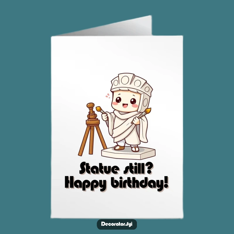 Funny Free Printable Birthday Card: Mischievous Pal Poses as Art for a Hilarious Celebration