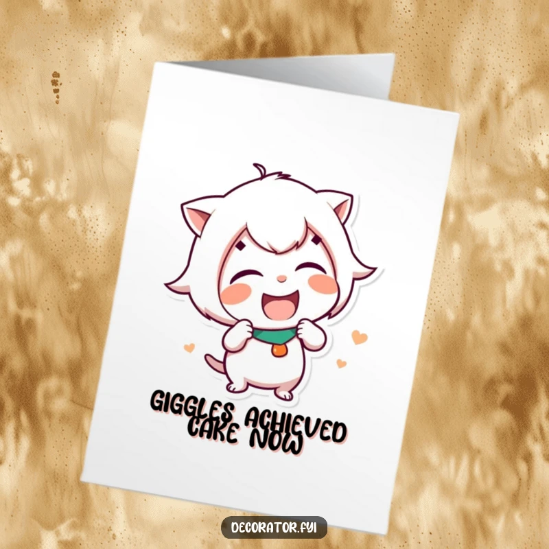Funny Free Printable Birthday Card: Mischievous character giggling uncontrollably while sticking a hilarious prank sticker onto something unexpected.