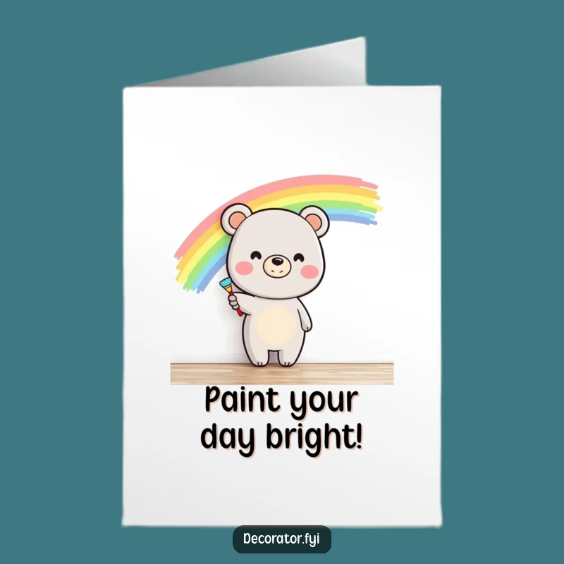 Free Printable Bear Painting Birthday Card: Funny Downloadable Gift for Artists