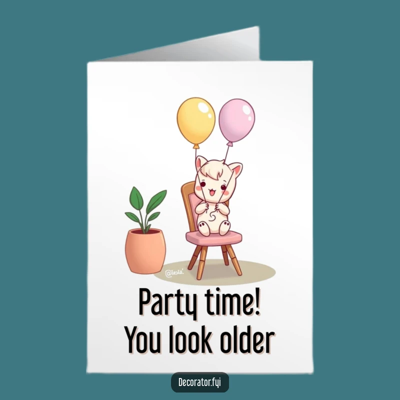 Free Printable Birthday Card: Mischievous Chair Balloon Gag - Funny Downloadable Gift