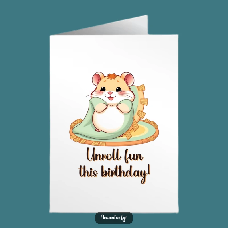 Free Printable Hamster Rug Birthday Card - Cozy Fun Downloadable Gift