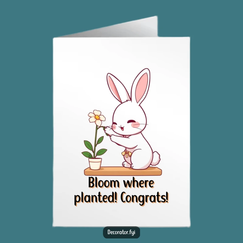 Free Printable Congrats Card: Rabbit's Gentle Touch For A Sweet Win Gift