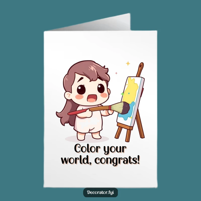 Free Printable Congrats Card: Artistic Surprise for a Colorful Achievement!
