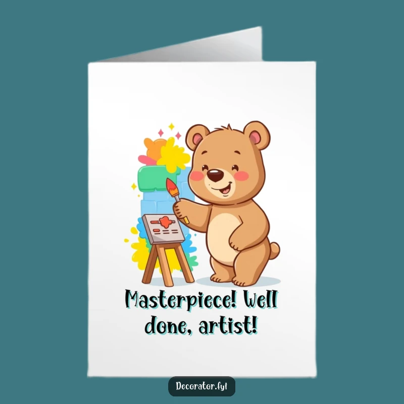 Free Printable Congrats Card: Bear's Mural Masterpiece Is A Funny Gift