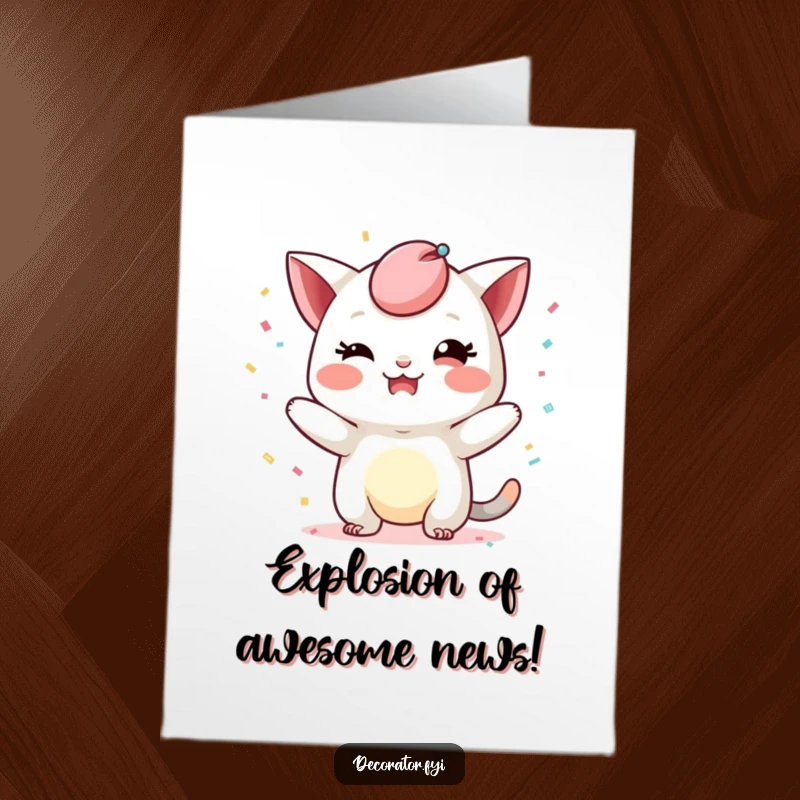 Funny Free Printable Congrats Card: Mischievous character joyfully tosses confetti, marking a momentous and funny occasion.