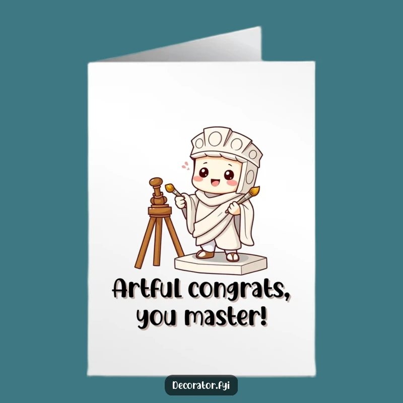 Free Printable Congratulations Card: Mischievous Character Poses Artfully to Celebrate Success