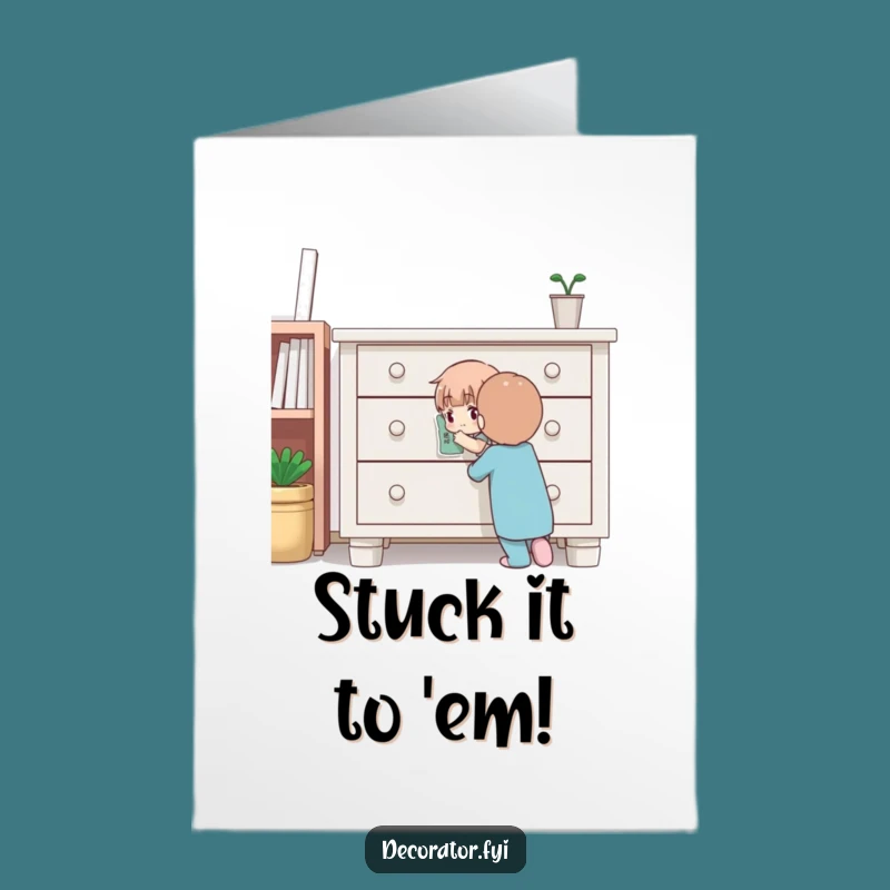 Free Printable Congrats Card: Sticker Character - Humorous DIY Downloadable Art