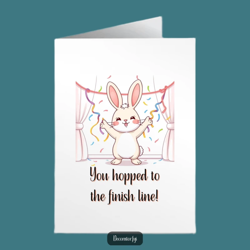 Free Printable Party Bunny Congrats Card: Funny Downloadable Gift for Celebrations