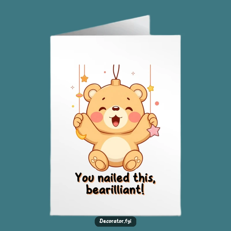 Free Printable Bear Congrats Card: Festive Cheer Downloadable Celebration!