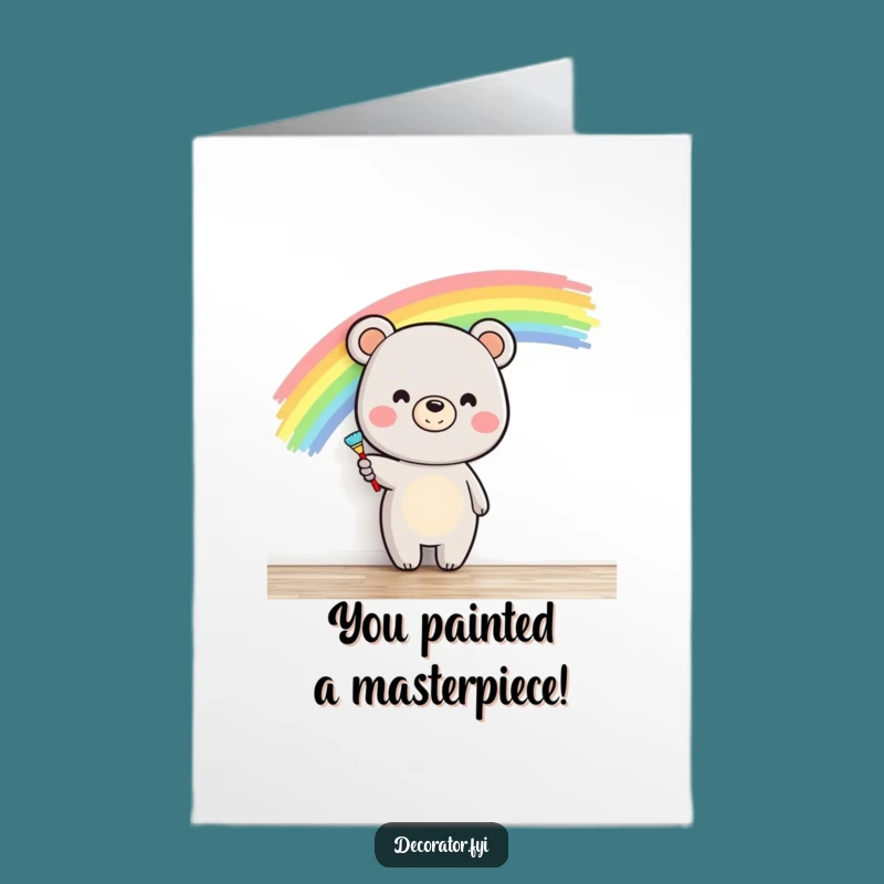 Free Printable Bear Painting Congrats Card: Hilarious Downloadable Gift for Creators