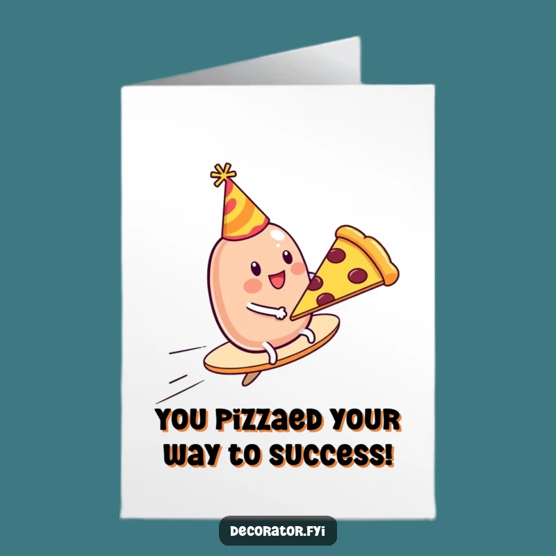 Free Printable Congrats Card: Jelly Bean Pizza Rider! Funny Downloadable Congratulations Gift