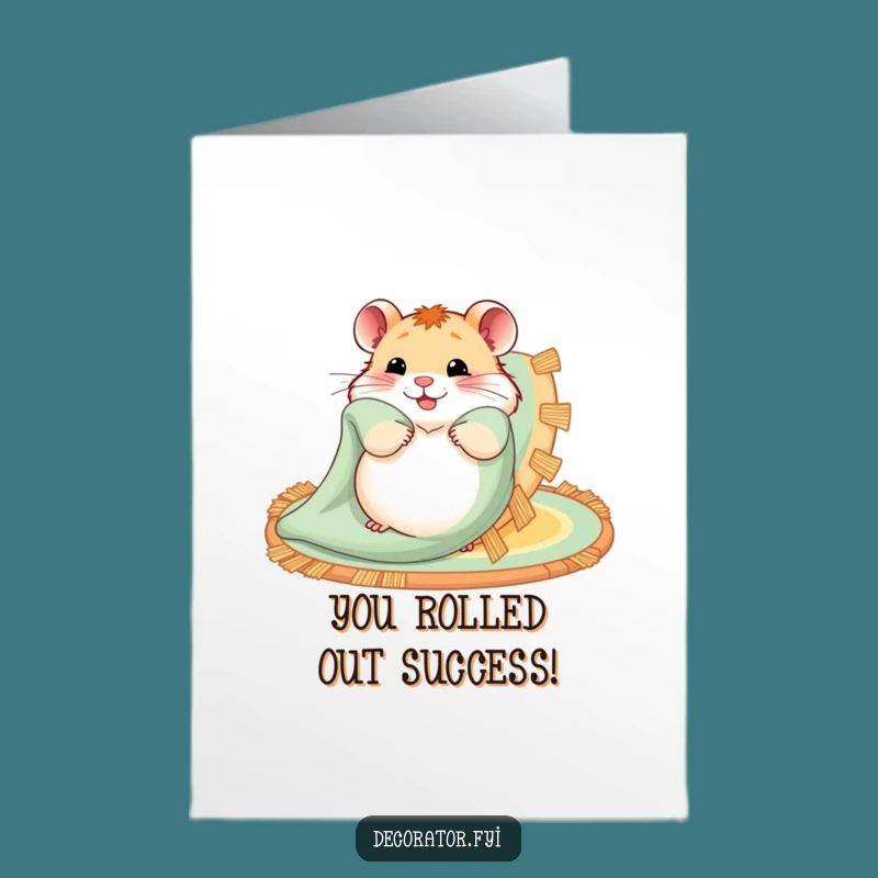 Free Printable Hamster Rug Congrats Card - Cozy Success Downloadable Gift