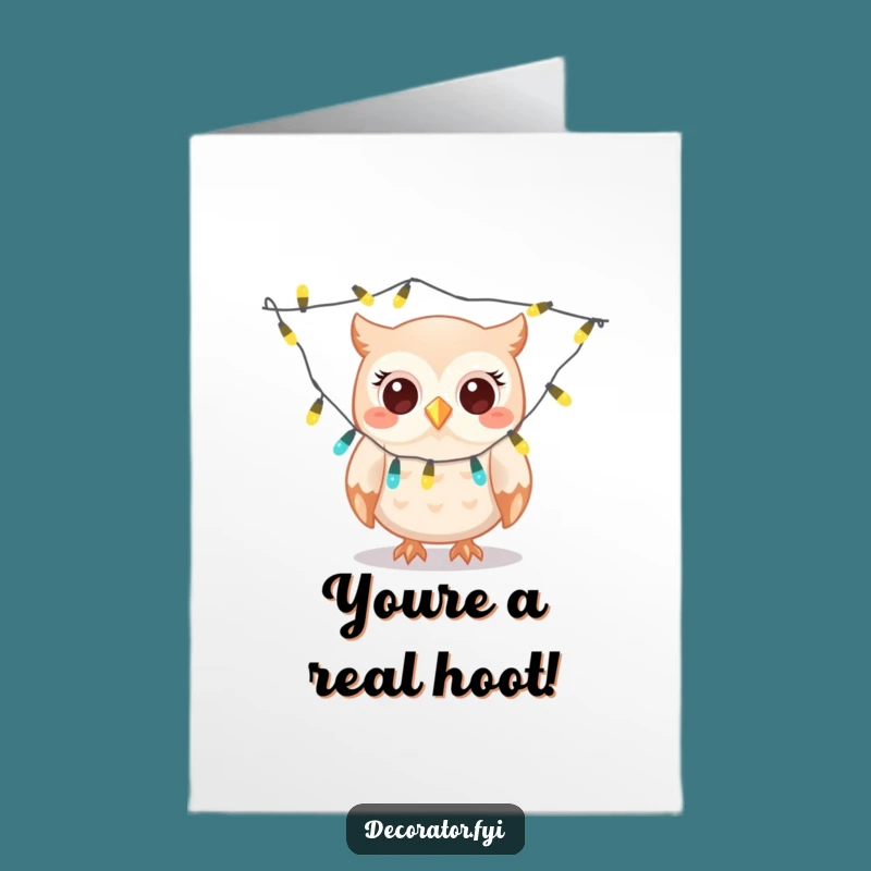 Free Printable Owl Congrats Card: Funny Twinkling Lights Downloadable