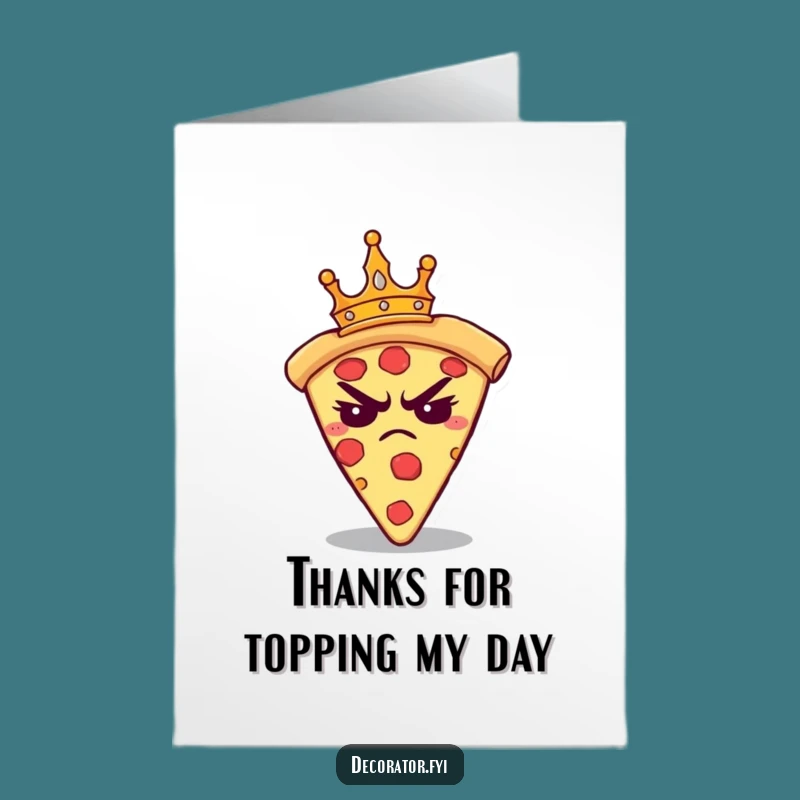 Free Printable Grumpy Pizza Thank You Card: Funny Royal Gratitude Downloadable