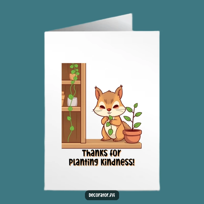 Free Printable Squirrel Plant Thank You Card - Thoughtful Downloadable Gratitude Greeting