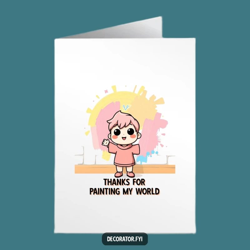 Free Printable Thank You Card: Cheerful Painter Humor, Funny Downloadable Appreciation Gift