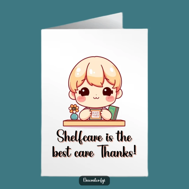 Free Printable Thank You Card: Cheerful Shelf Admirer Funny Downloadable Gift