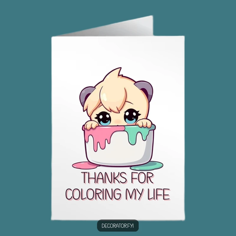 Free Printable Thank You Card: Curious Character Appreciates Your Kindness with Artistic Insight