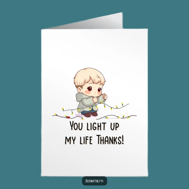 Free Printable Thank You Card: Fairy Light Gifter, Determined Character, Funny Downloadable Gratitude