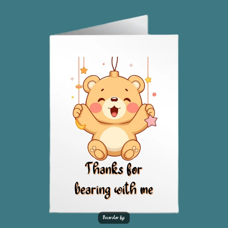 Free Printable Bear Thank You Card: Festive Gratitude Downloadable!