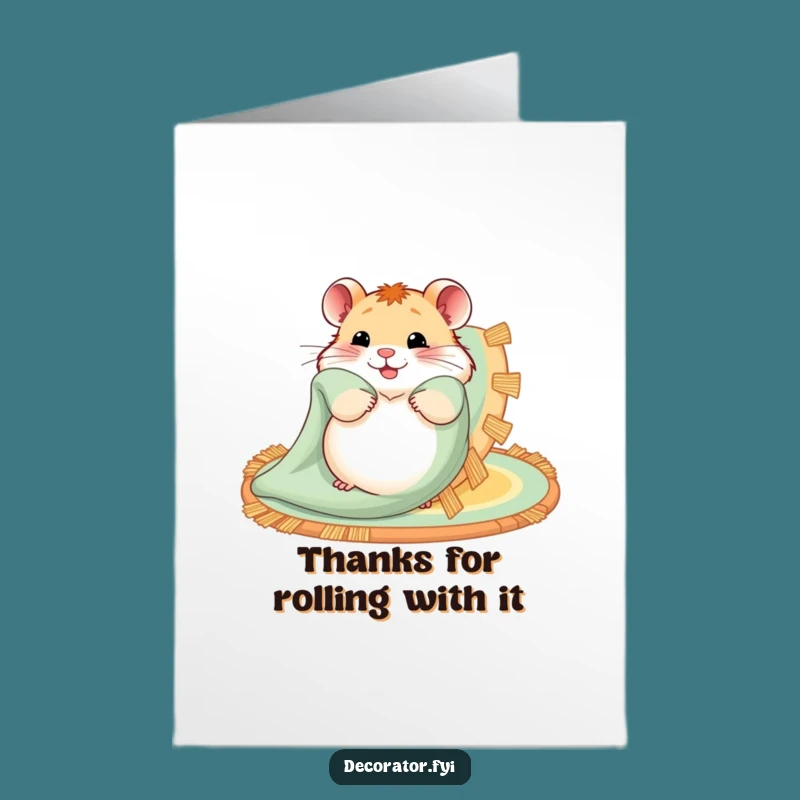 Free Printable Hamster Rug Thank You Card - Cozy Gratitude Downloadable Gift