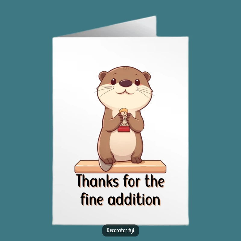Free Printable Otter Shelf Thank You Card - Thoughtful Gratitude Downloadable Gift