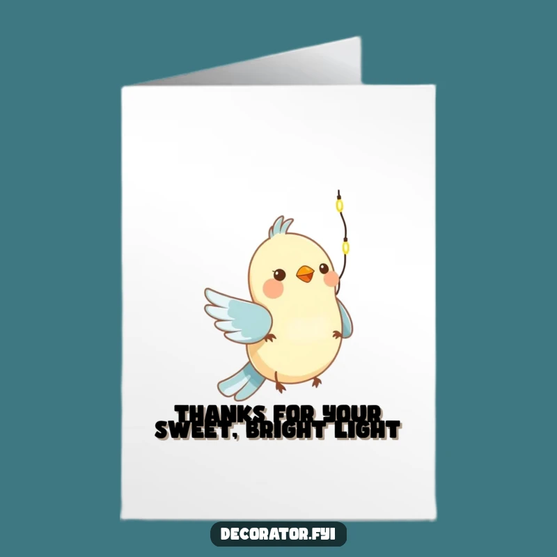 Funny Free Printable Thank You Card: Bird Lights Up Gratitude, Downloadable Gift