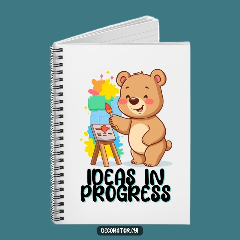 Funny Bear Notebook: Jot Down Ideas with This Happy Painter Cover, Comedic Journal!