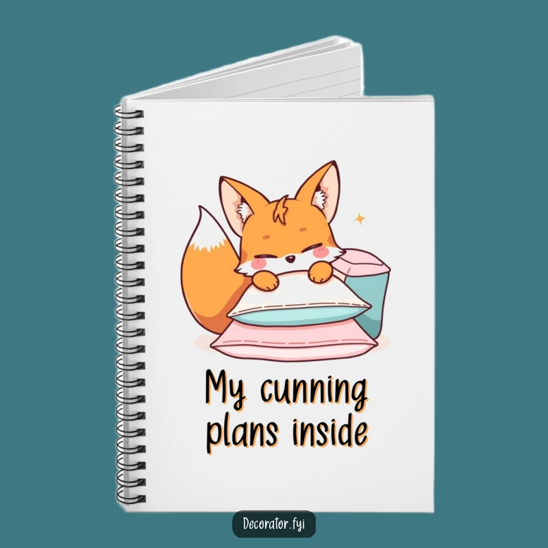 Funny Mischievous Fox Cushions Notebook: Sly Journal, Ideal Funny Gift