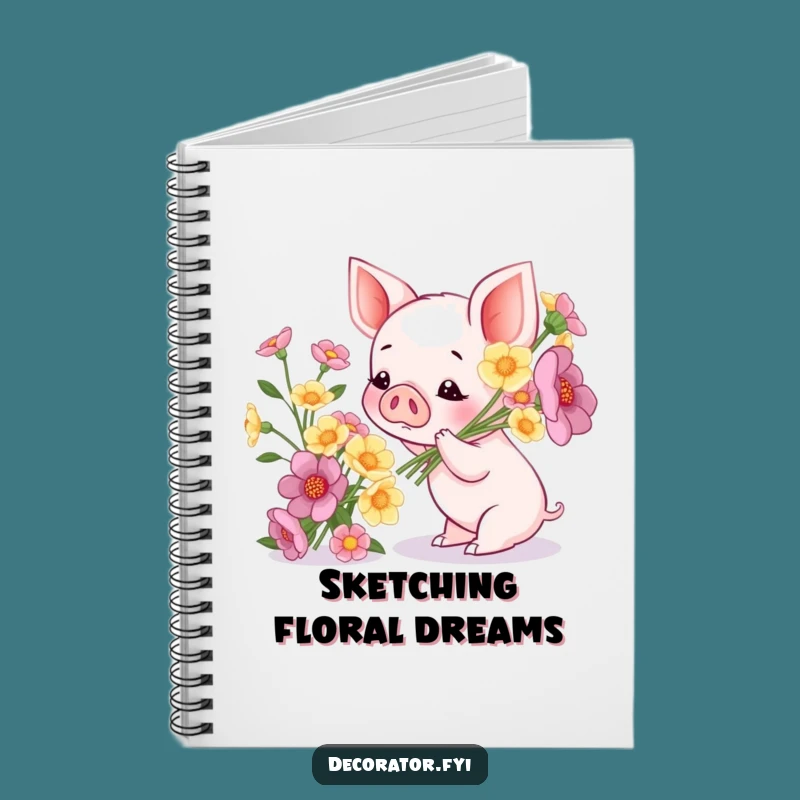 Funny Piglet Flower Notebook: Jot Down Ideas with This Blooming Admirer!