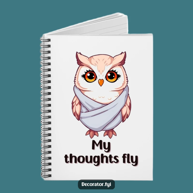 Funny Whimsical Owl Notebook: Twinkling Eyes Draping Fabric Journal for Humorous Notes