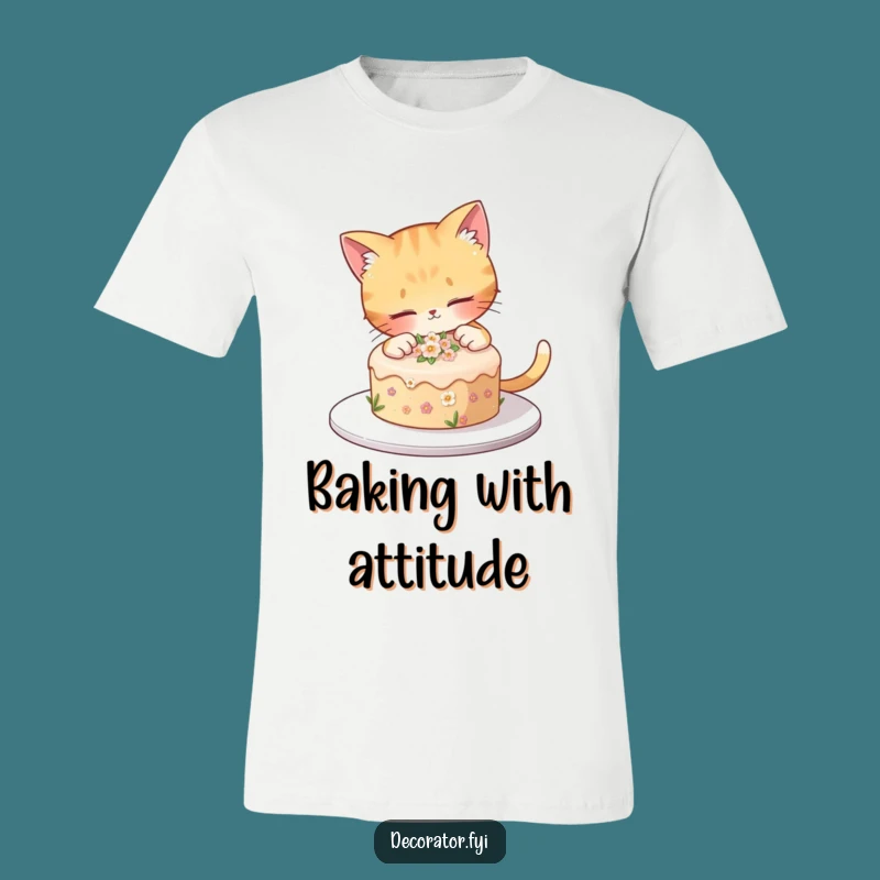 Funny Cat Cake Decorating T-Shirt: Wear Your Sweet Side Proudly