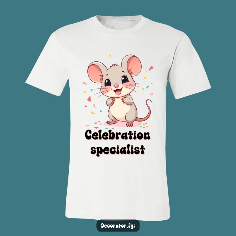 Funny Mouse Celebration T-Shirt: Spread Joy with This Lively Funny Gift