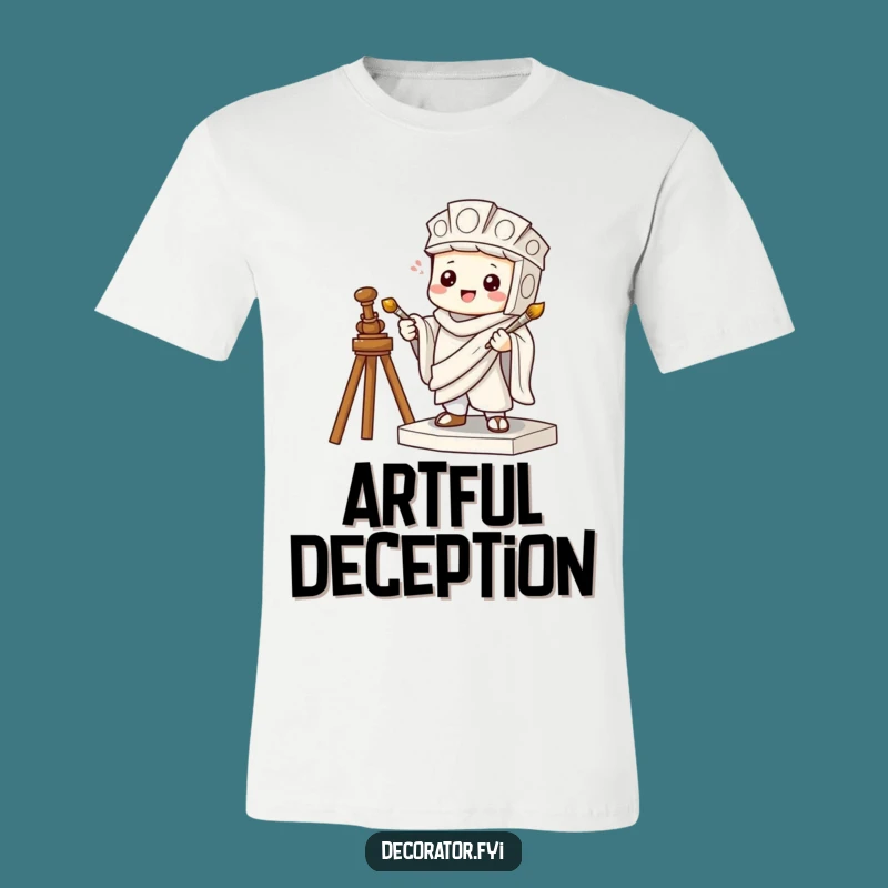 Funny Art Prankster T-Shirt: Mischievous Statue Character, Great Funny Gift