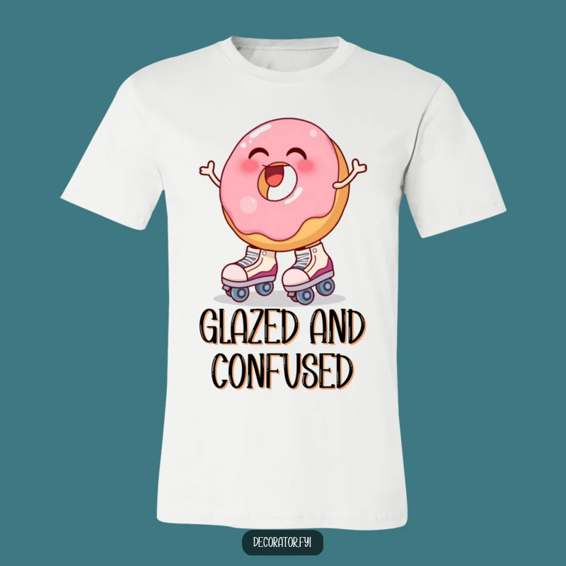 Funny Donut Roller Skate T-Shirt: Hilarious Wobbly Treat Tee for Skating Enthusiasts