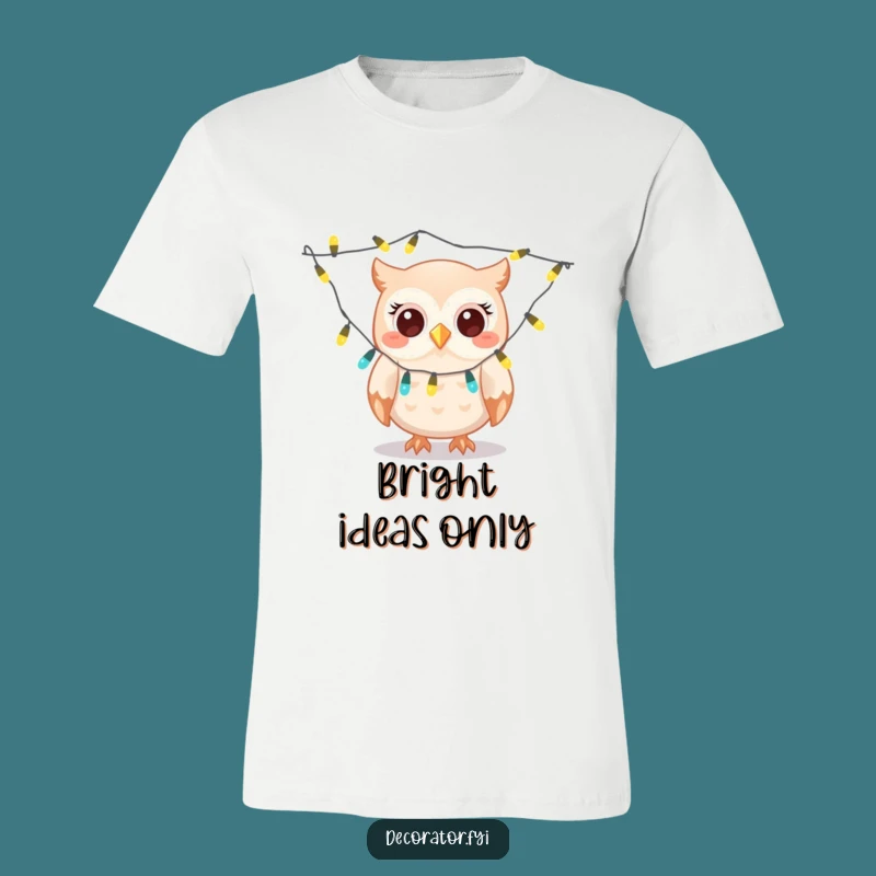 Funny Owl Decorator Tee: Giggling & Twinkling Lights for a Hilarious Look!