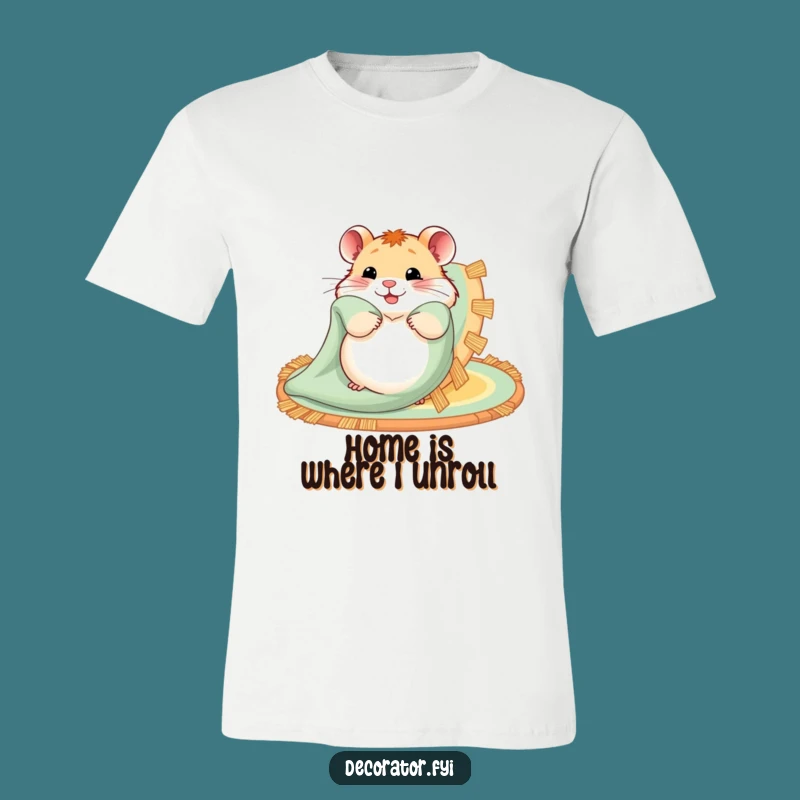 Funny Hamster Rug Unfurling T-Shirt: Cute and Comfy Style