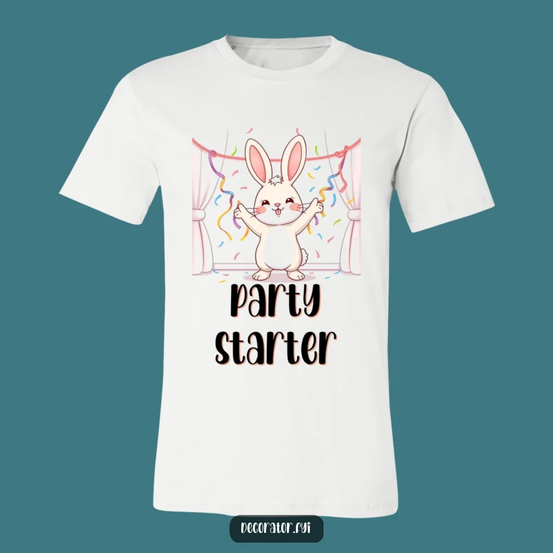 Funny Bunny Party Decorator T-Shirt: Wear Your Enthusiasm!