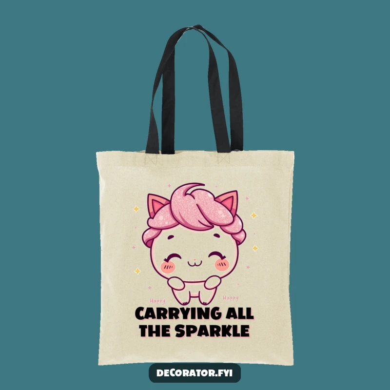 Funny Tote Bag: Happy Glitter Sprinkler, Stylish Bag for Carrying Sparkly Fun