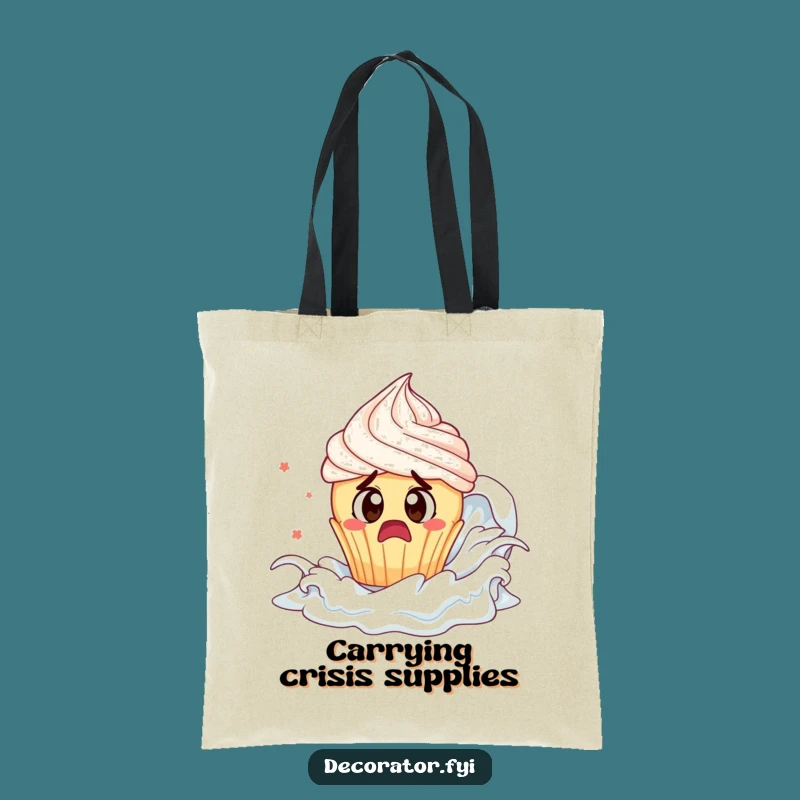 Funny Cupcake Tsunami Tote Bag: Carry Your Sweets with this Hilarious Accessory, Ideal Funny Gift