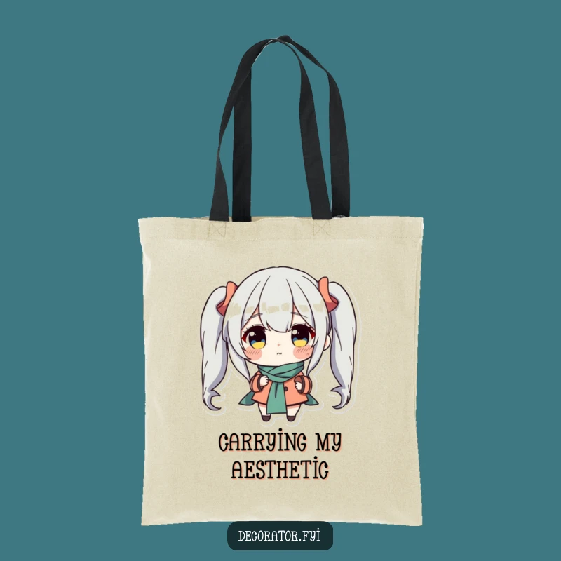 Funny Accent Decor Tote Bag: Determined Character, Humorous Gift for Shoppers