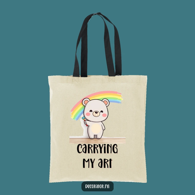 Funny Bear Painter Tote Bag - Stylish Art Accessory & Hilarious Gift