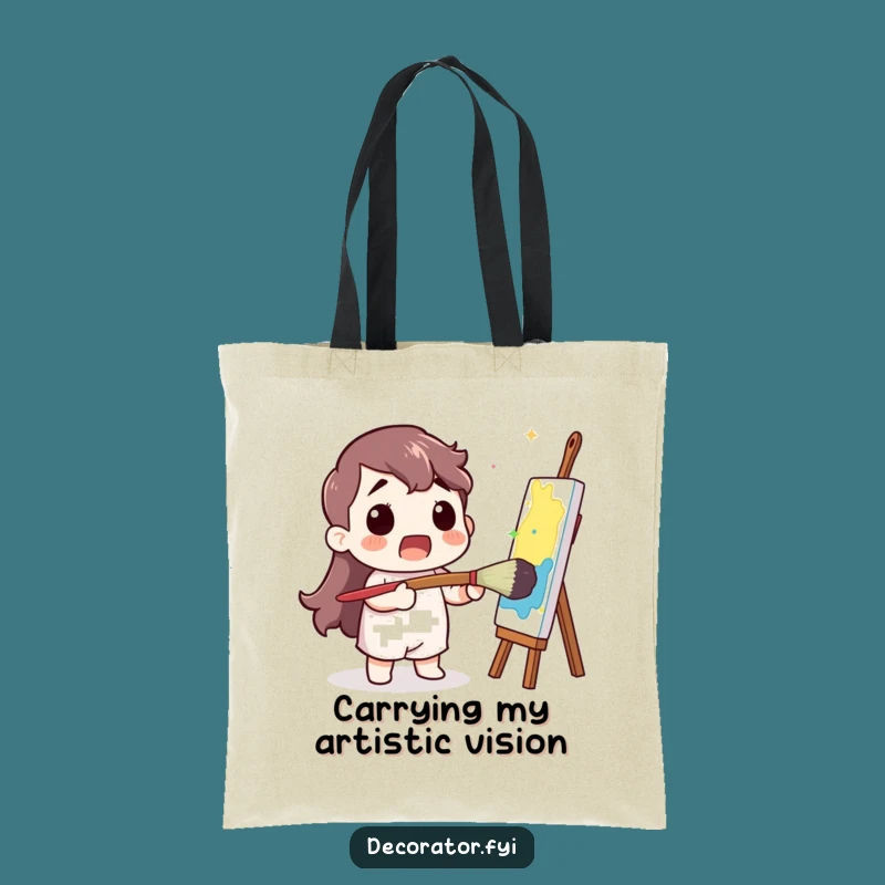 Funny Surprised Painter Tote Bag: Carry Your Art Supplies in Style and Humor