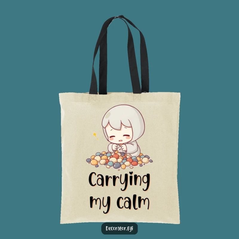 Funny Zen Gardener Stone Arrangement Tote Bag: Carry Your Calm Collection!