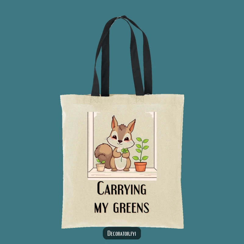 Funny Squirrel Gardener Tote Bag: Carry Your Greens with Hilarious Style!