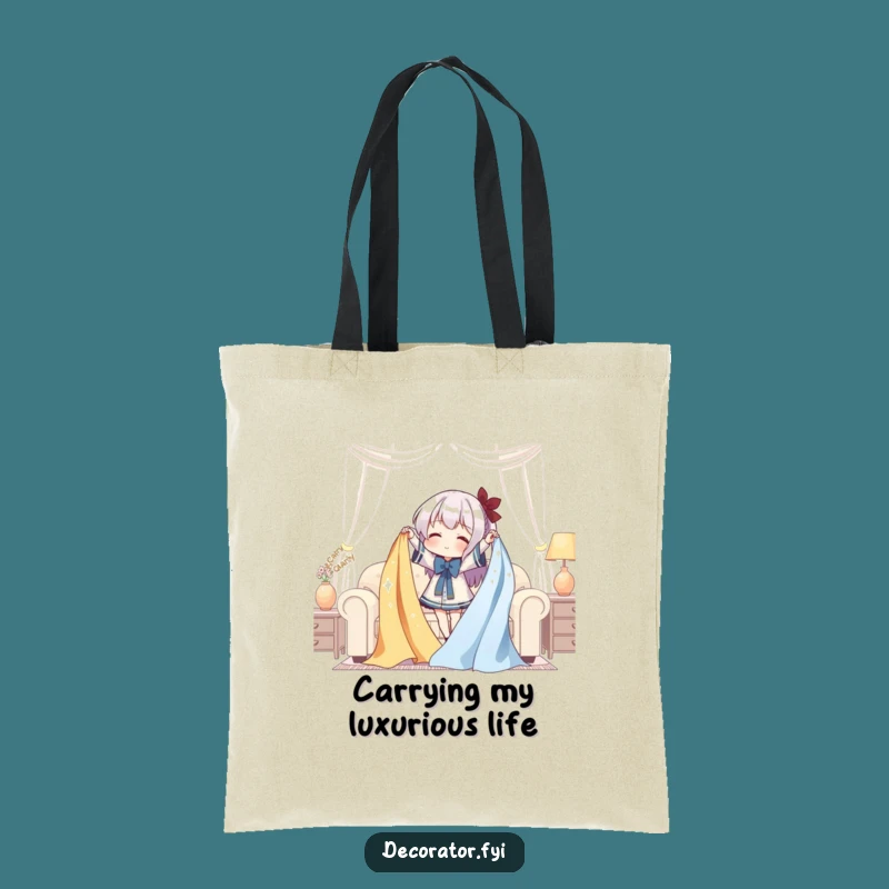 Funny Decorator Tote Bag: Carry Your Style with Shimmering Fabric and Humorous Flair