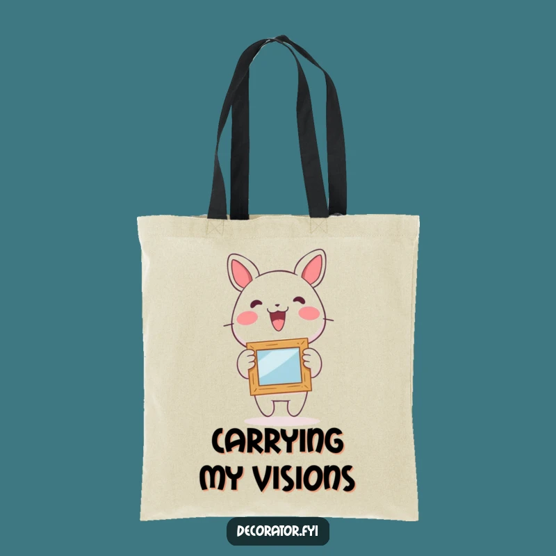 Funny Art Lover Tote Bag: Lively Character Hanging Whimsical Frame, Ideal Funny Gift