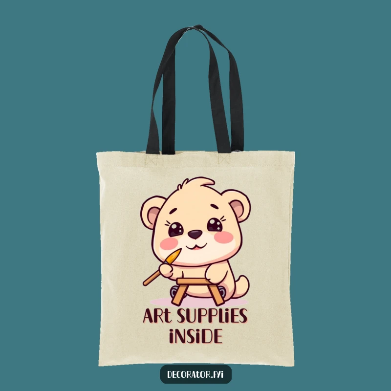 Funny Art Tote Bag: Painter Character Carrying Supplies, A Must-Have Funny Gift