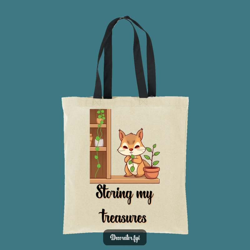 Funny Determined Squirrel Plant Tote Bag: Chic Gardener Carryall, Wonderful Funny Gift