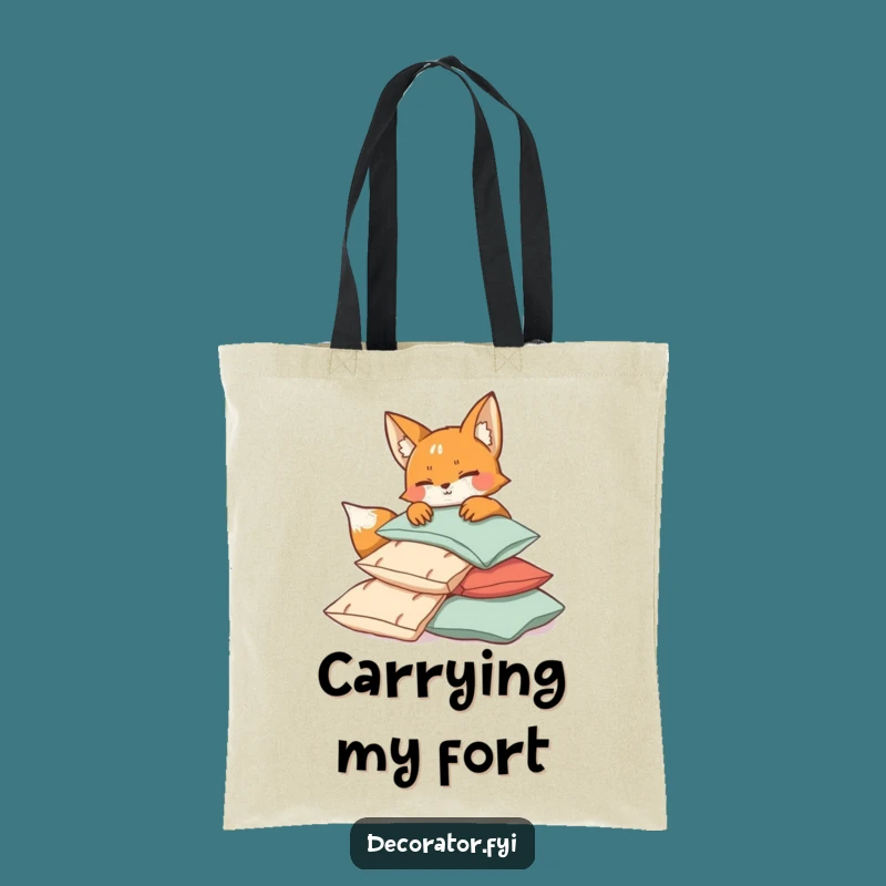 Funny Fox Pillow Tote Bag - Chic Comfort Accessory & Hilarious Gift